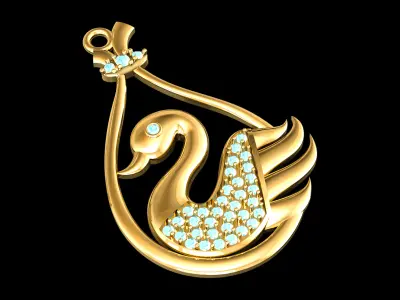 Radiant Swan Pendant  3D print model