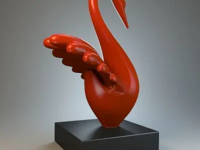 Sculpture Silver Swan P 3D print model