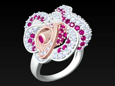 Flower Rings - Womens Ring - N6537 3D print model