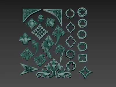 Victorian Gothic Flower Designs 3D print model