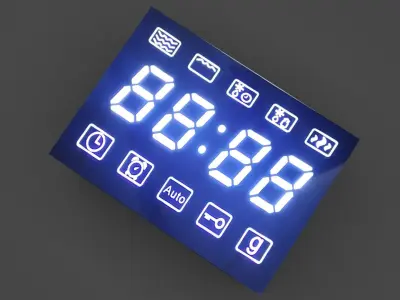 Illuminated Microwave 7 Segmented LED 3D model