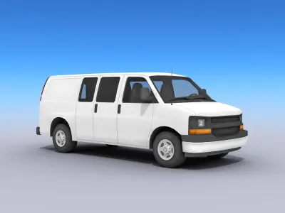 Full Size Van Low-poly 3D model