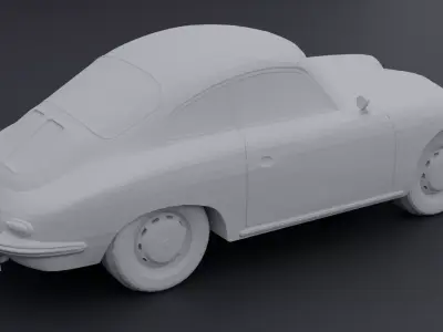 Porsche 356C 1966  Classic Sports Car  3D print model
