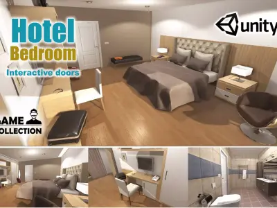 Hotel Room Low-poly 3D model
