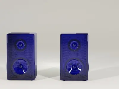 Modern 3D Model Bookshelf Speaker Pair 3D model