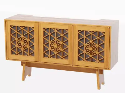 Kumiko Media Cabinet 3D model