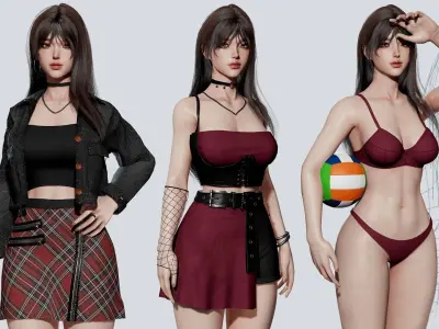 K-POP SERIES Ryu - Game Ready Low-poly 3D model