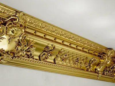 LARGE VICTORIAN CORNICE BAROQUE GYPSUM FOR CNC FABRICATION 3D model