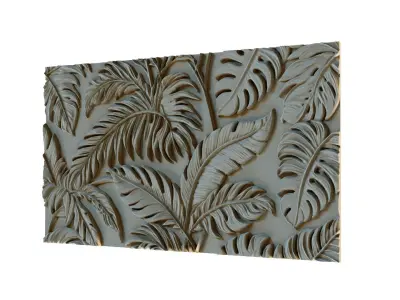 mural decor set wall panel 09 3D model