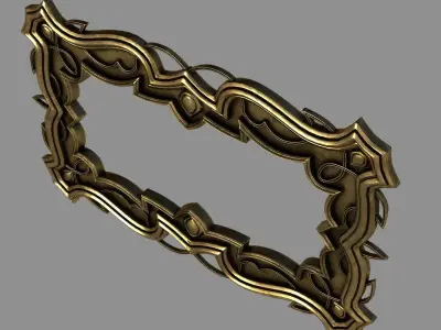 picture gold ornate frame 3D model