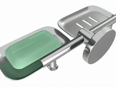 Bathroom Double Soap Holder 02 3D model