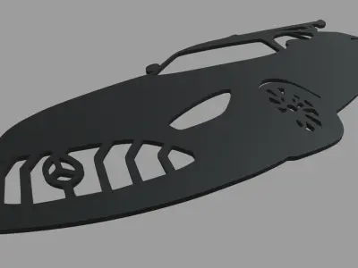 Mercedes-Benz AMG GT Wall Silhouette 3D print model
