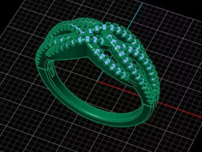 free micro setting jewelry ring  Free 3D print model