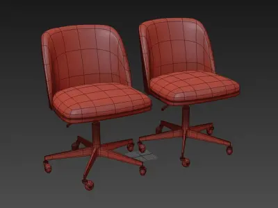 Rh ALESSA velvet desk Chair - antiqud brass 3D model