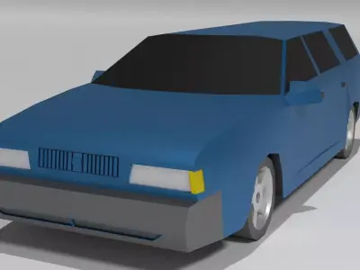 low poly car 3d model volvo wagon Low-poly 3D model