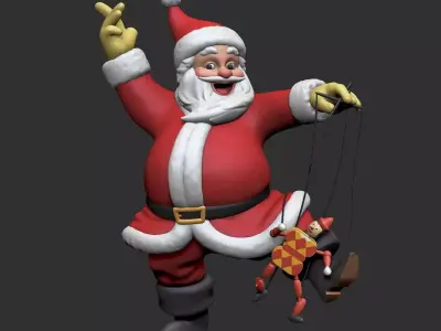 Santa Claus with Puppet  3D print model