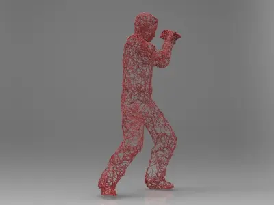 Wire boxing sculpture 3D model