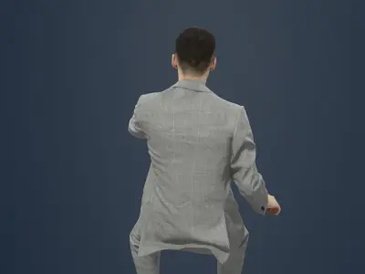 Posture An Elegant Business Man Driving A Car 3D model