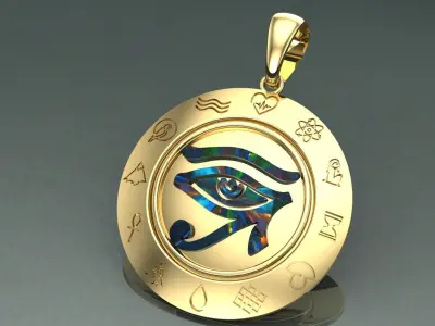 Eye of Ra Pendant 3D Model 3D print model