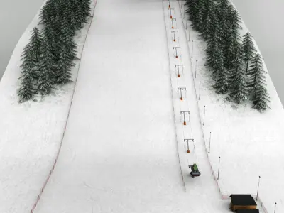 Ski slope lift mountain pack 3D model