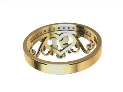 Anillo de 15 para dama-mujer -v- 3D print model