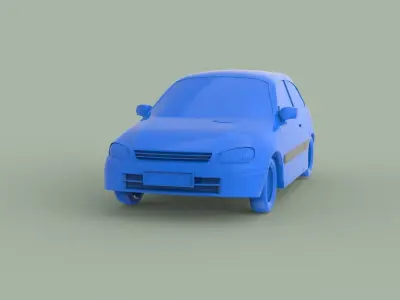 Toyota Starlet 1998 for 3D Print Model and High poly Model 3D print model