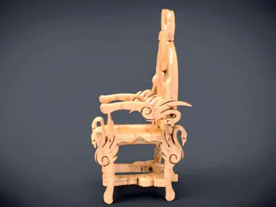 Swan Throne Chair 3D print model