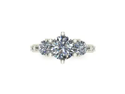 Engagement Ring With Diamond Around It 3D model