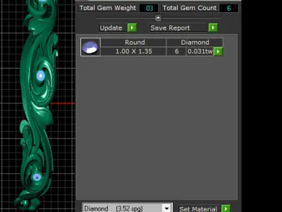 gold  diamond bangle  3D printable model   3D print model