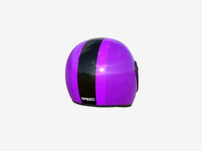 Cartoon Helmet Kart A06 Purple - Character Design Low-poly 3D model