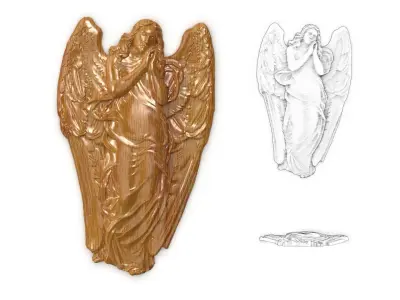 Angel wings front overlay 3dprint 3D model 3D model