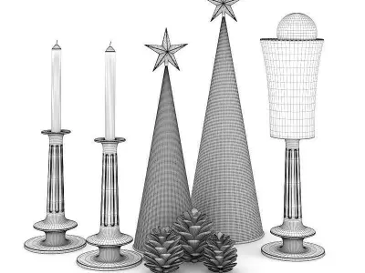 Christmas Table Decoration 9 3D model