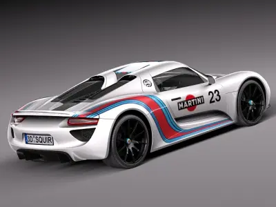 Porsche 918 Spyder Martini 2013 3D model