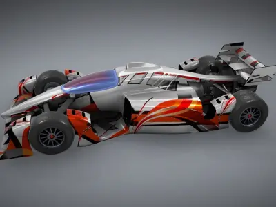 F1 Racing Car Model 4 Low-poly 3D model