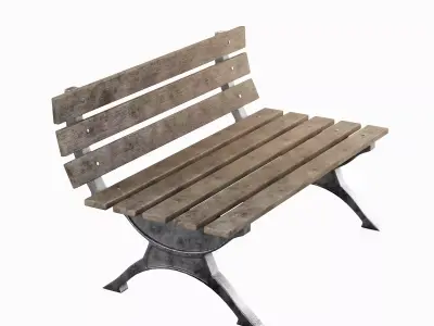 Stylized Outdoor Bench 01 Low-poly 3D model