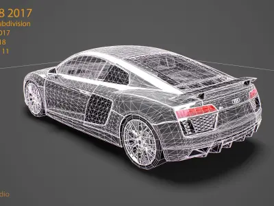 Car Audi R8 2017 High detailed 3D model