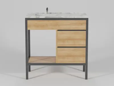 Wash Basin Shelving Unit 85x46x87 Low-poly 3D model