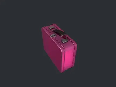 Pink Tin Lunchbox Low-poly 3D model