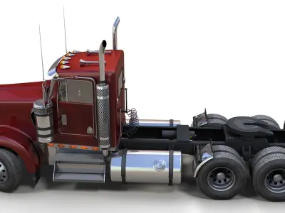 Kenworth daycab truck Low-poly 3D model