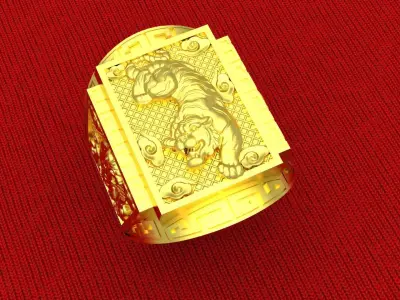 Rings Tiger 3D print model