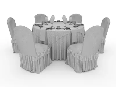 Banquet Table and Chair 33 3D model