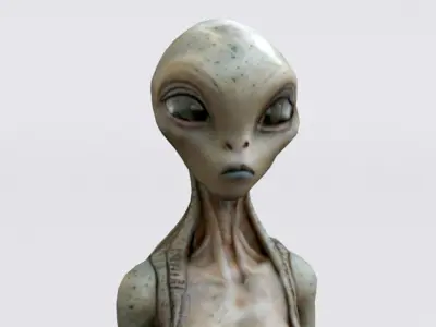 Alien Woman Bust Low-poly 3D model