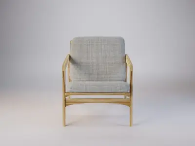 S Wooden Scandinavian sofa 3D model