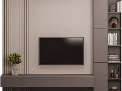 TV Wall 02 3D model