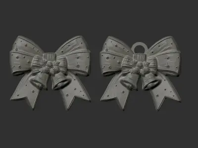 christmas ribbon bow decor  9  3D print model