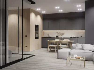 room design in modern style 3D model