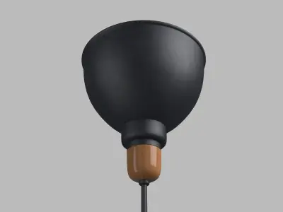 Anthracite Floor Lamp With Wooden Detail 3D model