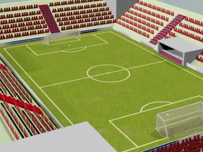 Football Field Low-poly 3D model get