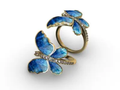 041 - Butterfly Ring for Girls 3D print model