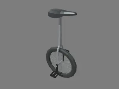 Low Poly Unicycle 01 Low-poly 3D model